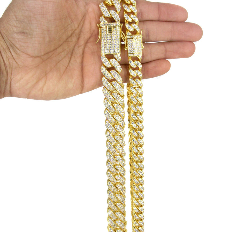 Gold Plated Iced Out Miami Cuban Link Choker