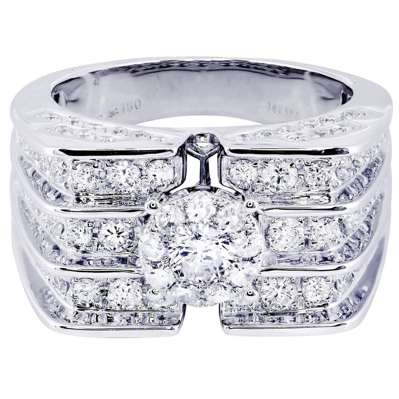 White Gold Mens Diamond Ring| 2.56 Carats| 14.72 Grams