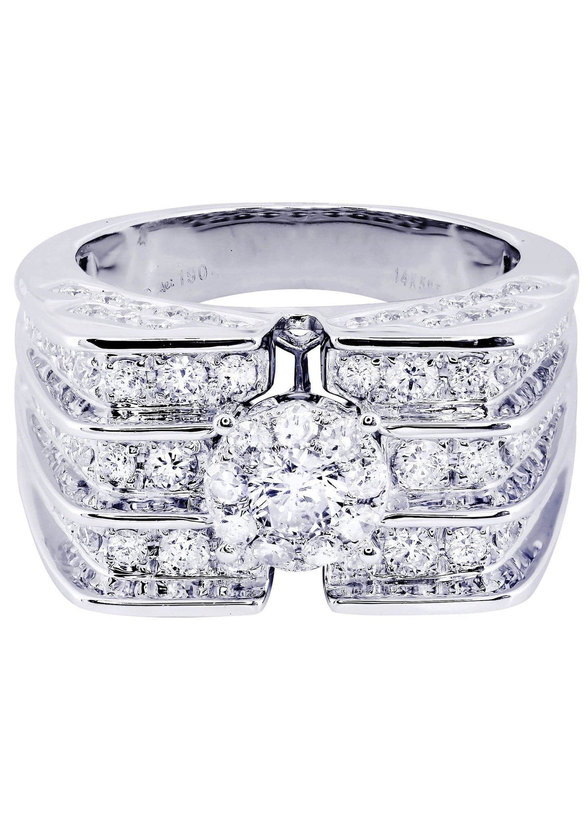 White Gold Mens Diamond Ring| 2.56 Carats| 14.72 Grams