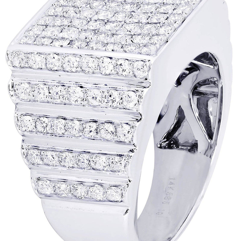 White Gold Mens Diamond Ring| 2.52 Carats| 15.89 Grams