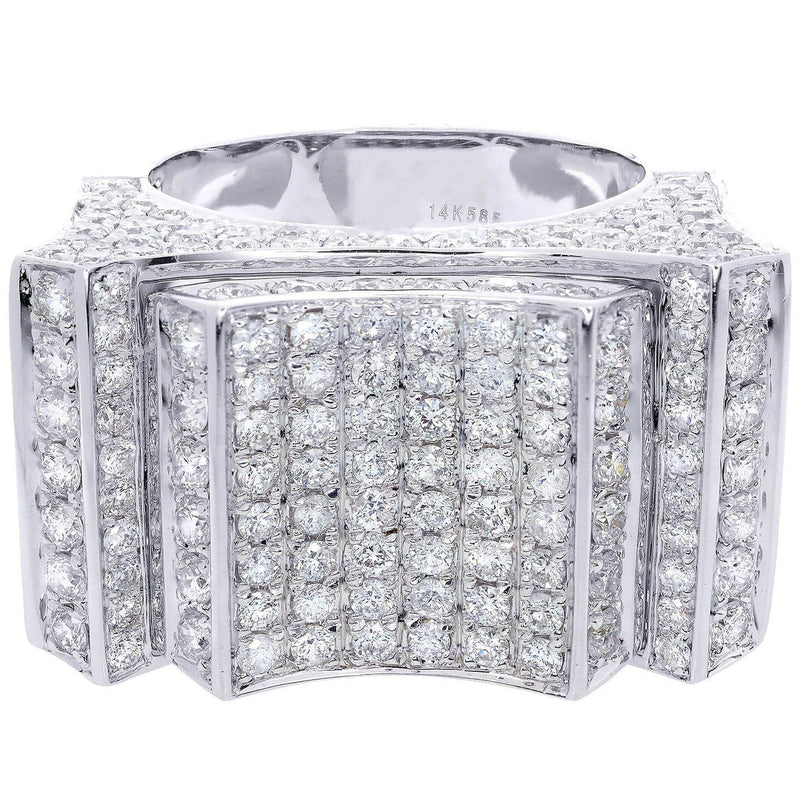 White Gold Mens Diamond Ring| 6.23 Carats| 19.98 Grams