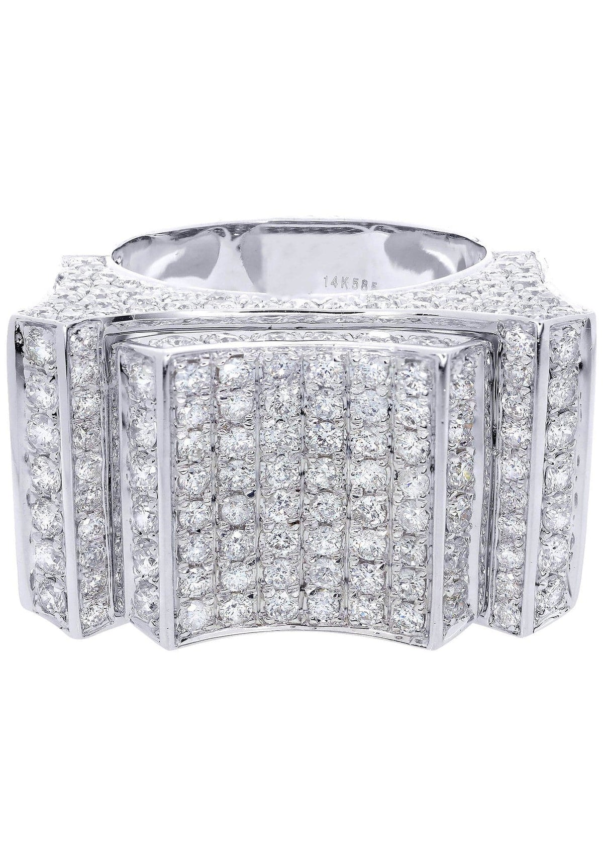 White Gold Mens Diamond Ring| 6.23 Carats| 19.98 Grams