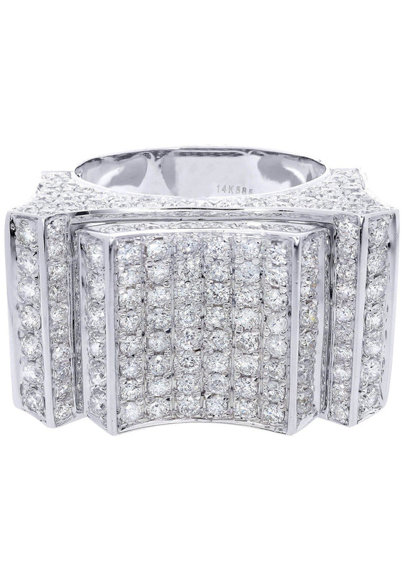 White Gold Mens Diamond Ring| 6.23 Carats| 19.98 Grams
