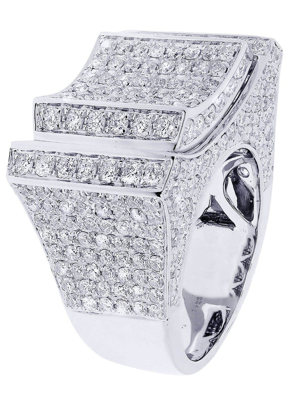 White Gold Mens Diamond Ring| 6.23 Carats| 19.98 Grams