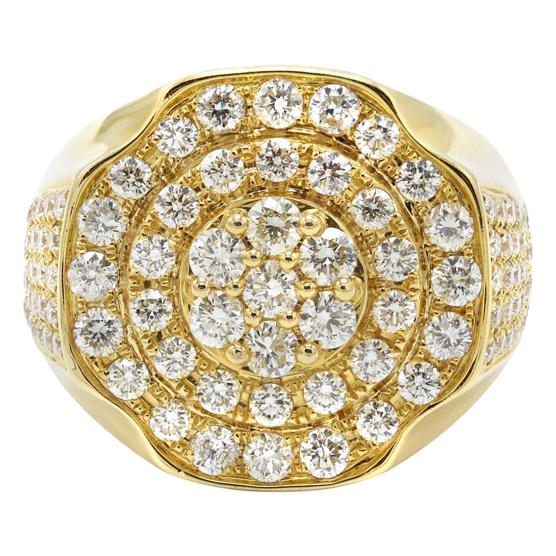 Mens Diamond Ring | 4.08 Carats | 17.1 Grams | 14K Yellow Gold