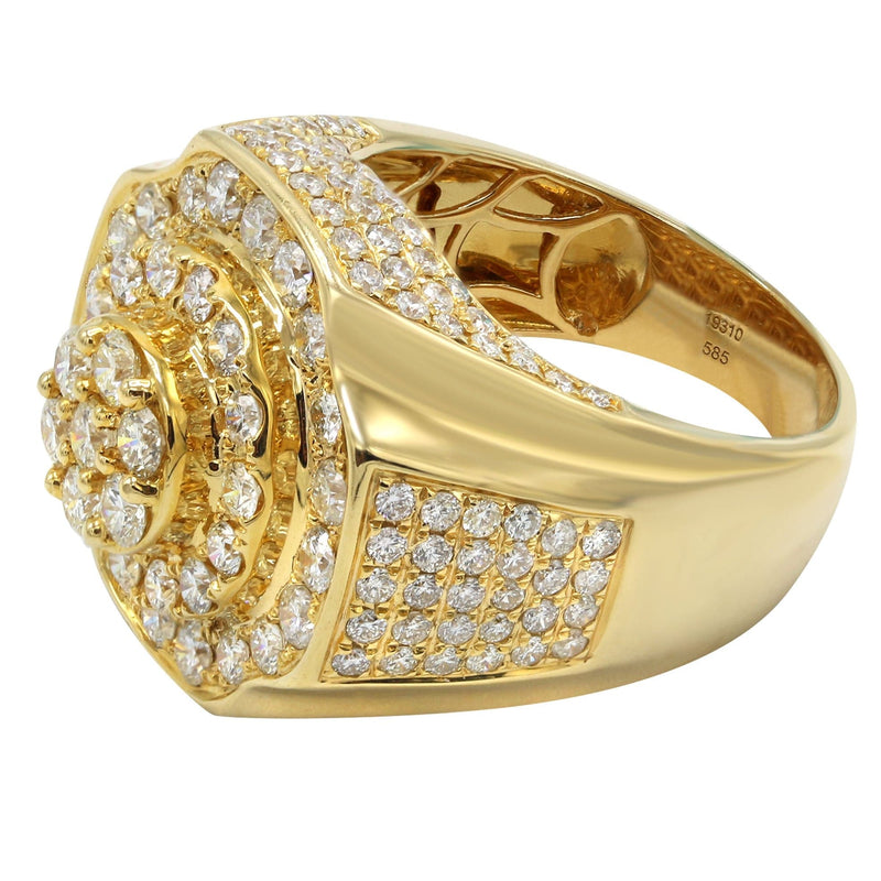 Mens Diamond Ring | 4.08 Carats | 17.1 Grams | 14K Yellow Gold
