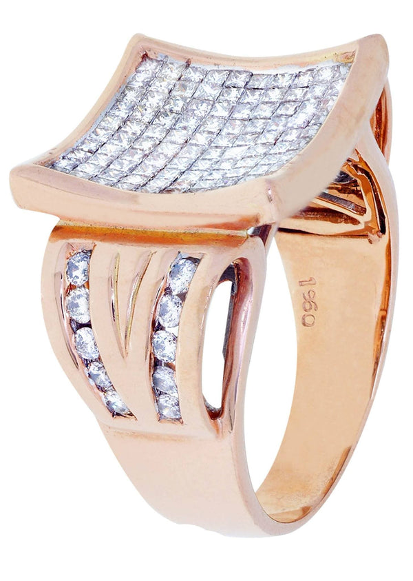 Rose Gold Mens Diamond Ring / Pinky Diamond Ring| 0.43 Carats