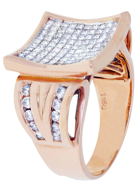 Rose Gold Mens Diamond Ring / Pinky Diamond Ring| 0.43 Carats