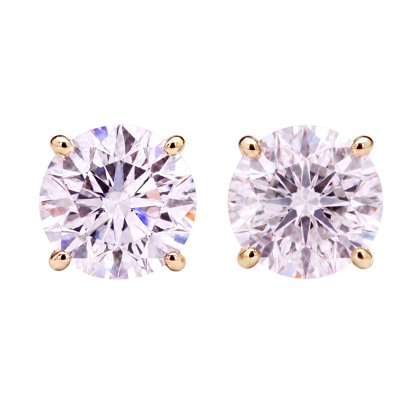 14K Lab Grown Diamond Stud Earrings Yellow Gold