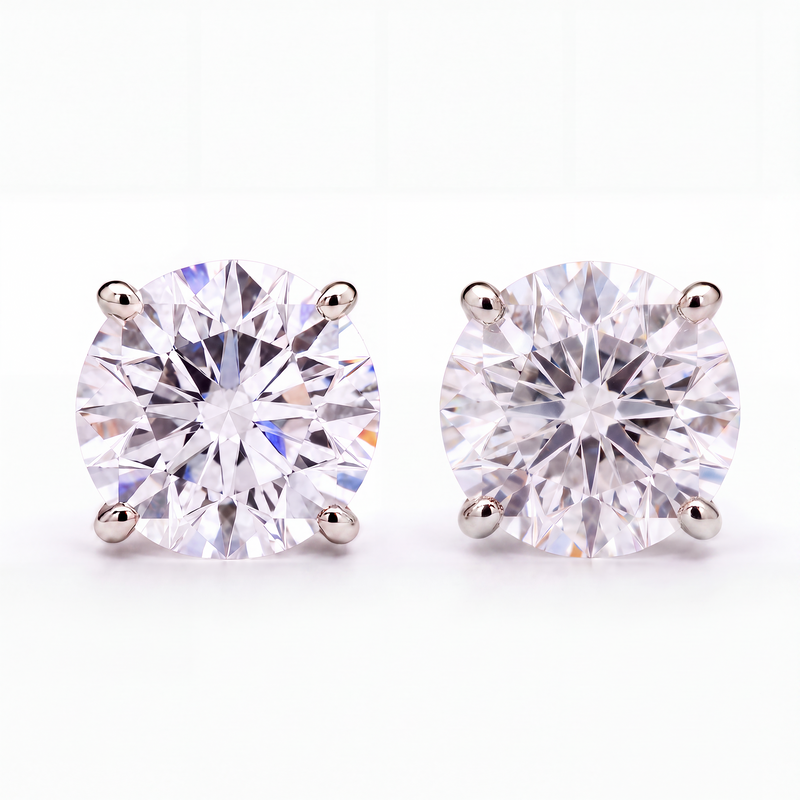 14K Lab Grown Diamond Stud Earrings White Gold