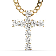 Men's VVS Lab Diamond Customizable Yellow Gold Cross Necklace Pendant