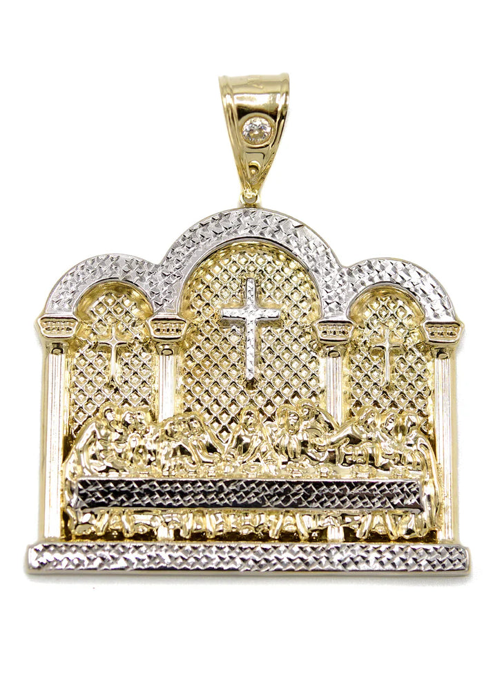 Gold Last Supper Pendant - Yellow Gold | Customizable Size | 10K