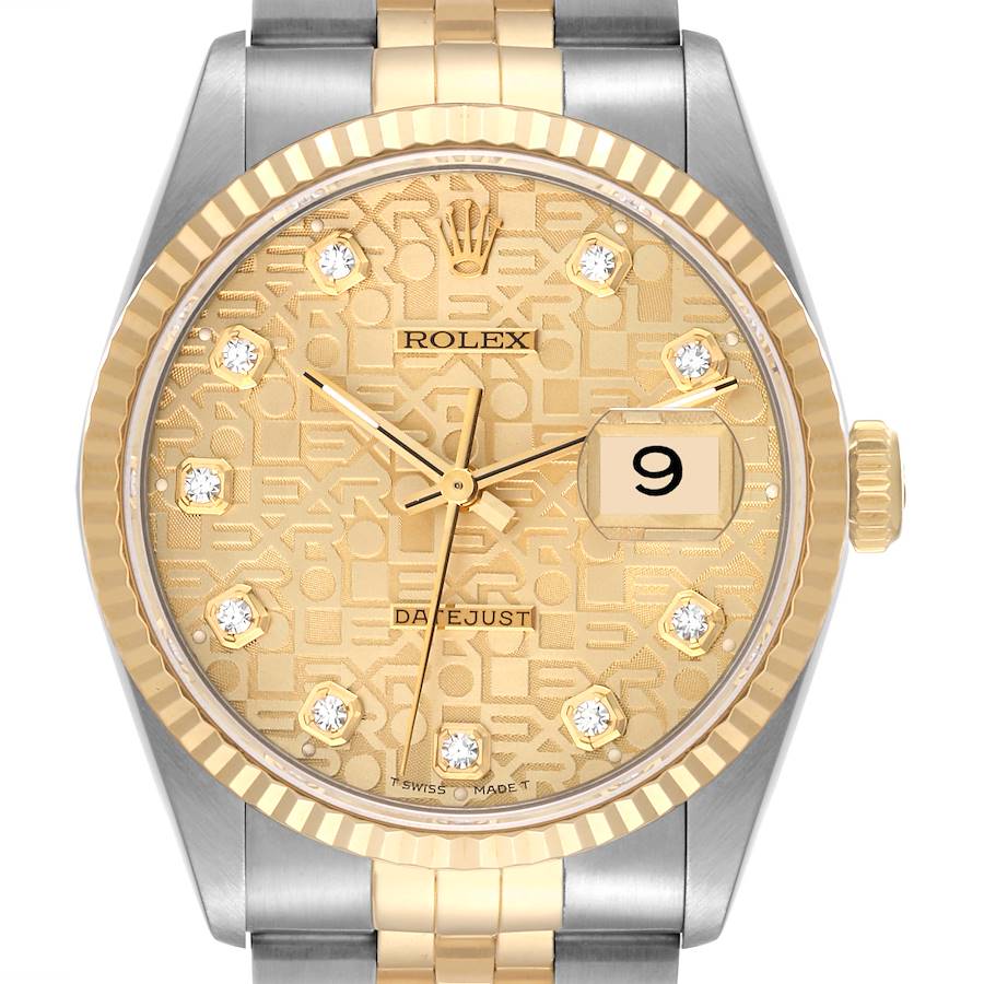 Rolex Datejust 16233 Watch for Men | 36MM | Anniversary Diamond Dial | Champagne Dial - Steel
