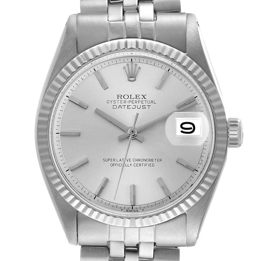 Rolex Datejust Watch 1601 for Men | 36MM  | White Gold Silver Dial Steel