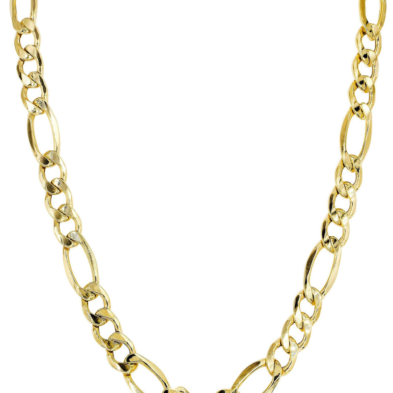 Gold Chain - Womens Semi Solid  Figaro Chain 10K Gold
