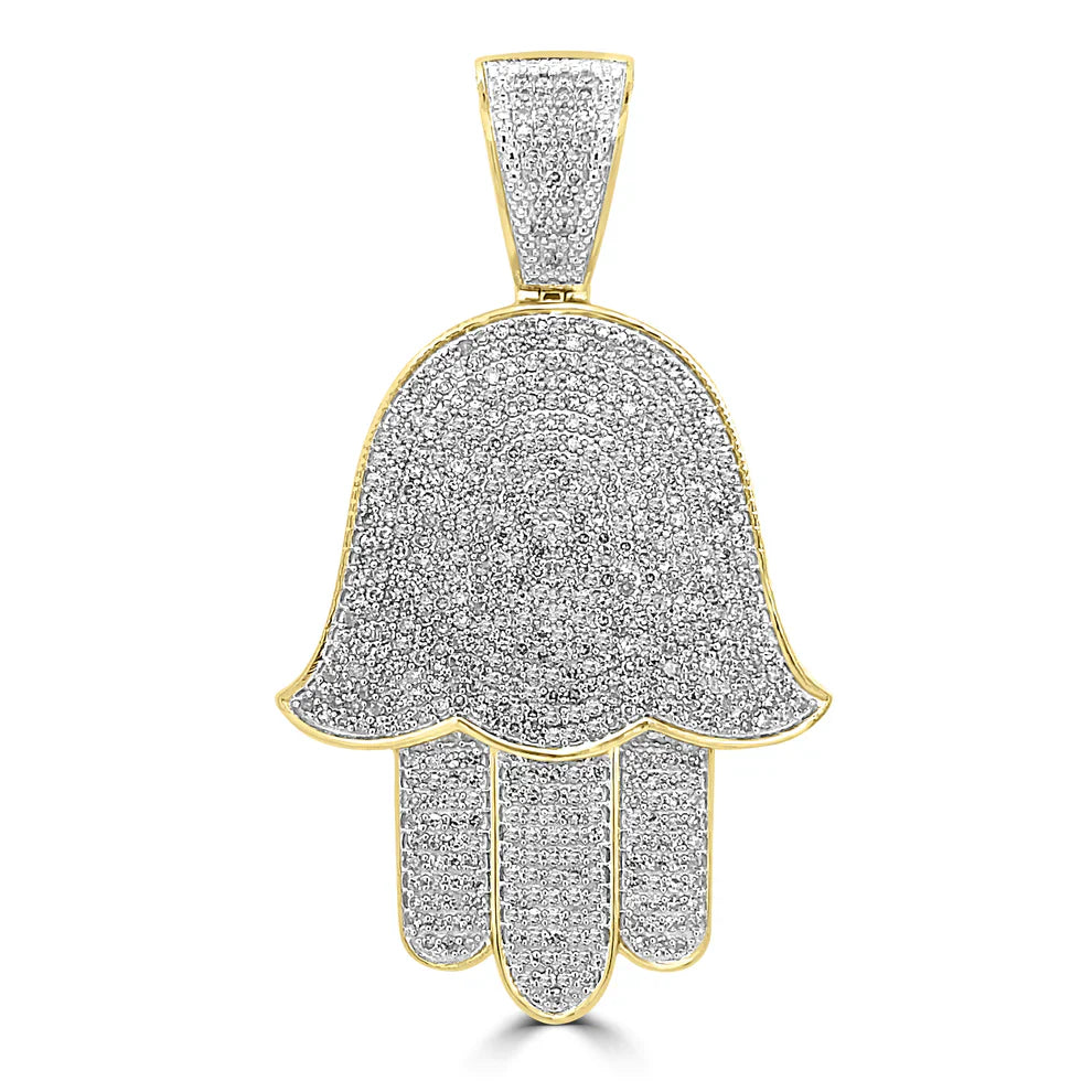 Hamsa Pendant - Yellow Gold Diamond | 2.17CTW | 10K