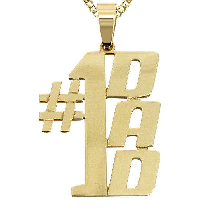 14K Gold  Number Name Plate Necklace | Style #119