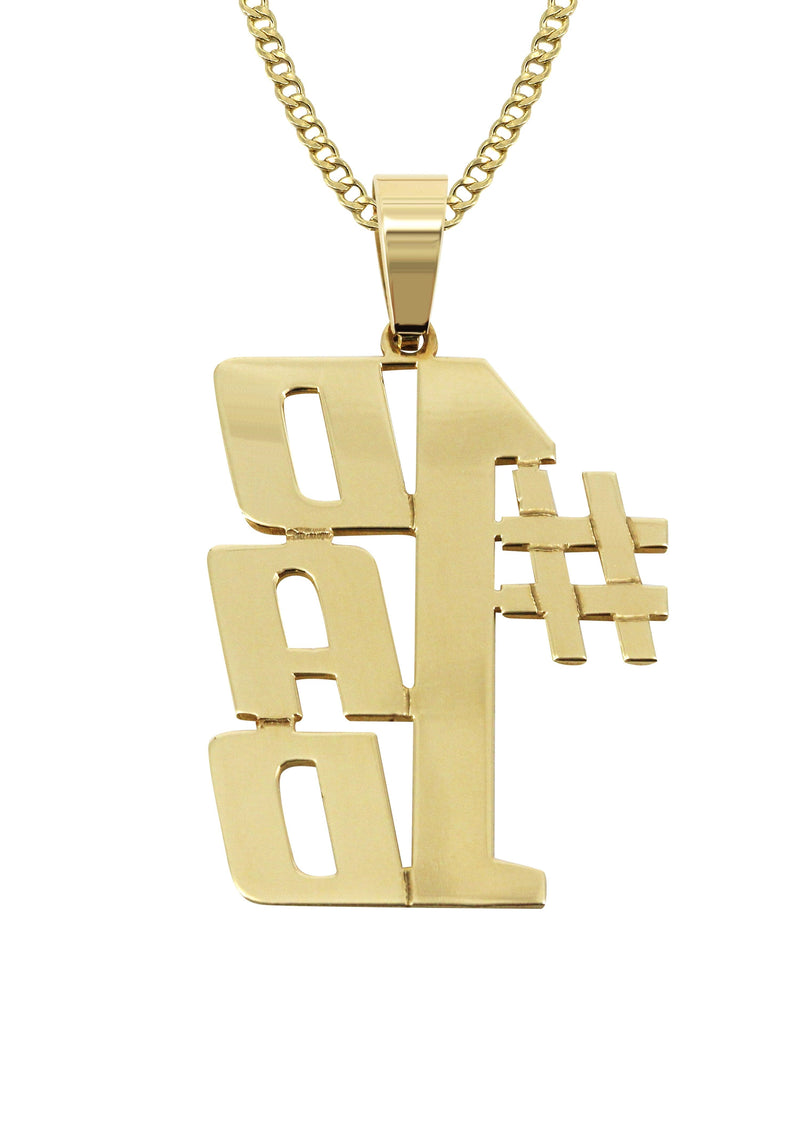 14K Gold  Number Name Plate Necklace | Style #119
