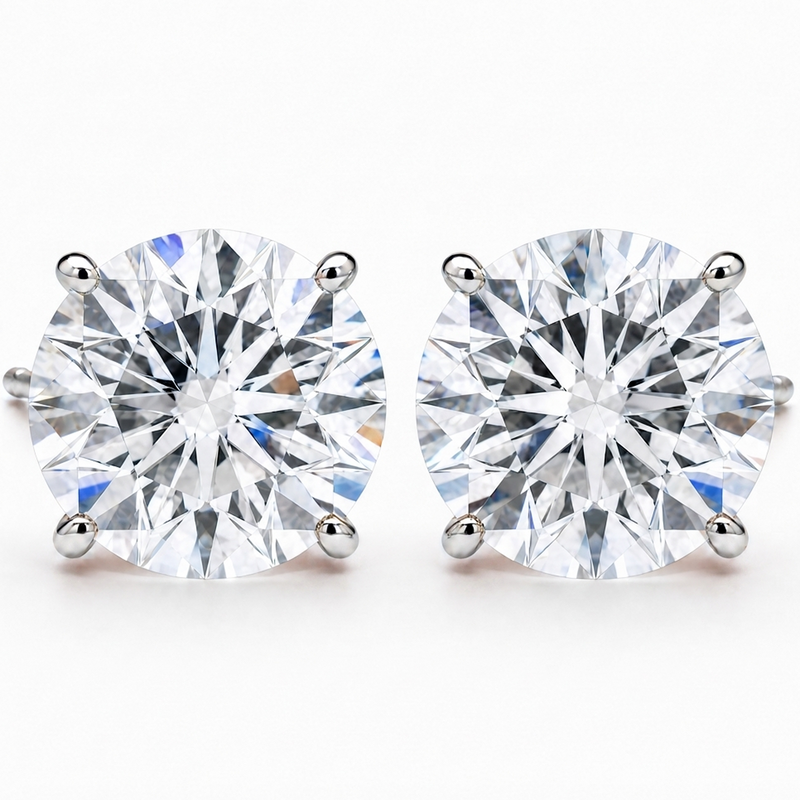 14K Lab Grown Diamond Stud Earrings White Gold