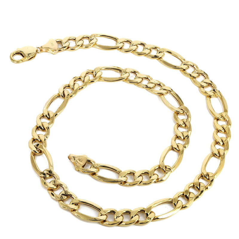 Mens Semi Solid  Figaro Chain 10K Gold
