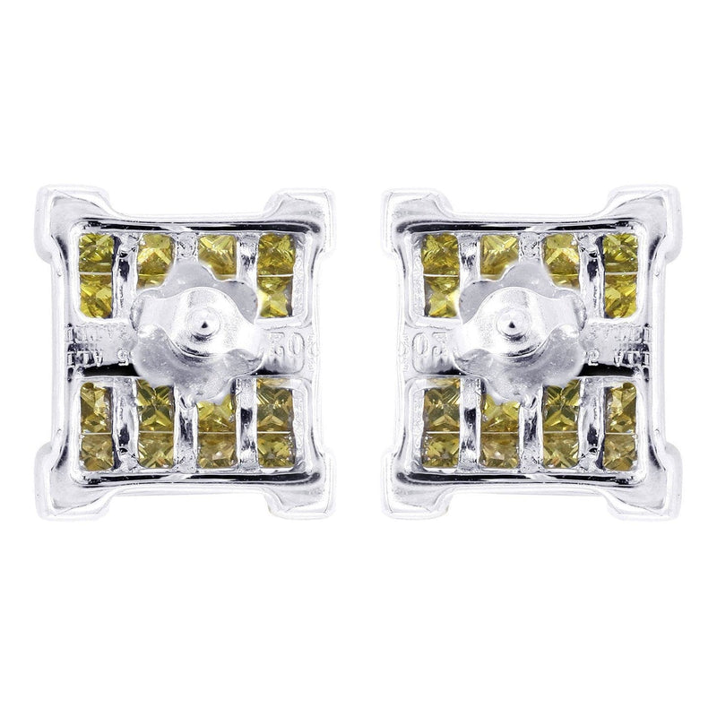 Diamond Earrings For Men | 1.25 Carats 14K White Gold