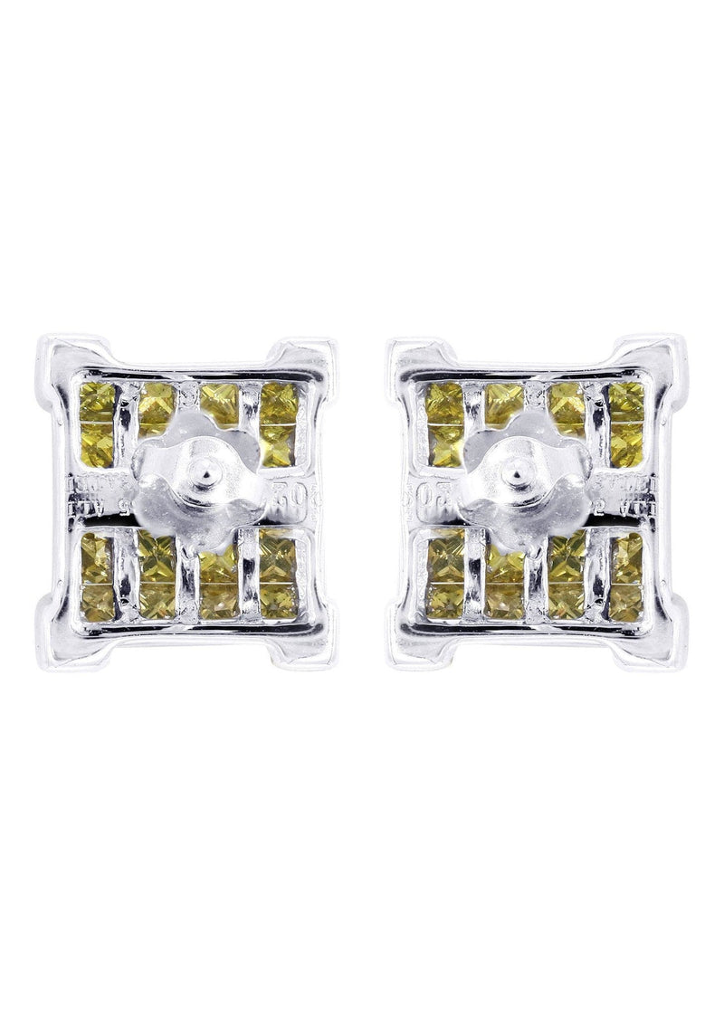 Diamond Earrings For Men | 1.25 Carats 14K White Gold