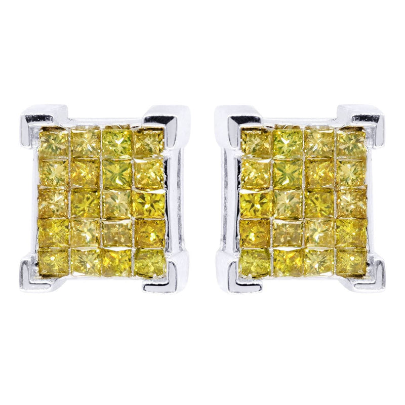 Diamond Earrings For Men | 1.25 Carats 14K White Gold