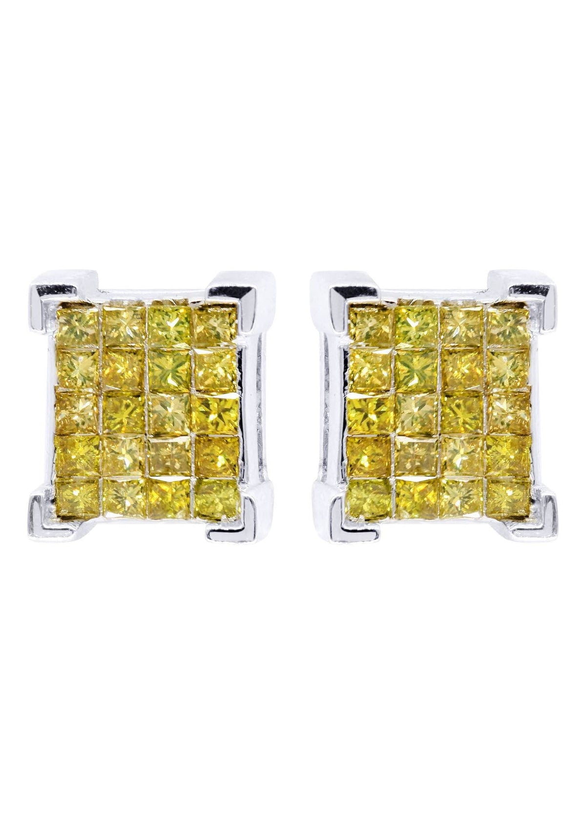 Diamond Earrings For Men | 1.25 Carats 14K White Gold