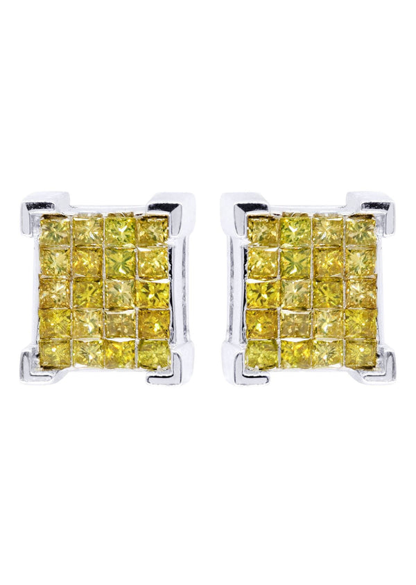 Diamond Earrings For Men | 1.25 Carats 14K White Gold
