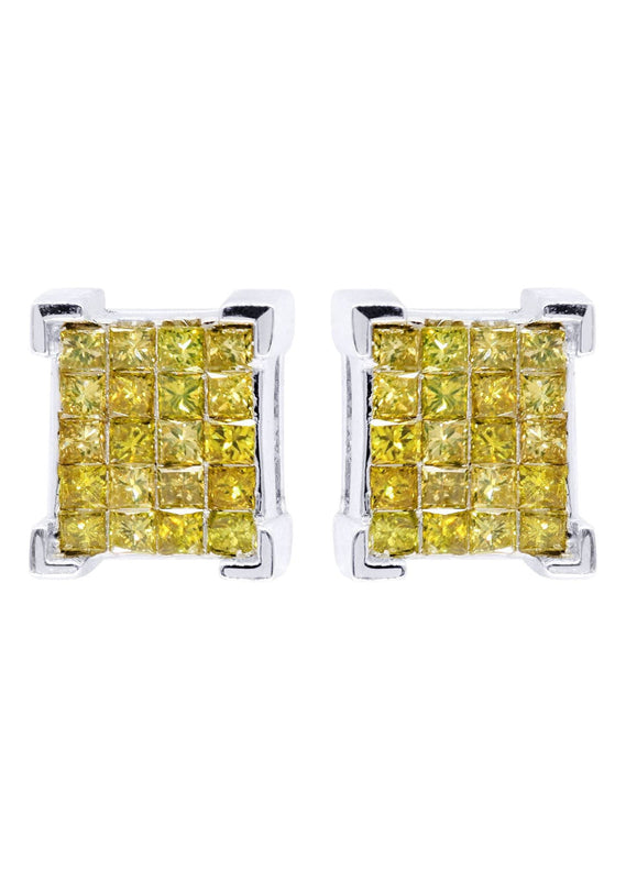 Diamond Earrings For Men | 1.25 Carats 14K White Gold