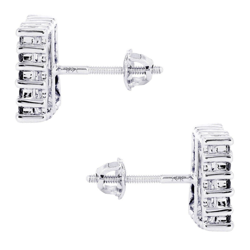 Diamond Earrings For Men | 1.86 Carats 14K White Gold