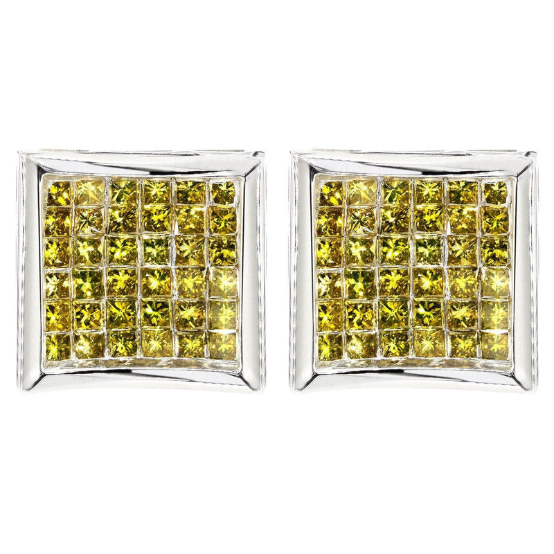 Diamond Earrings For Men | 2.39 Carats 14K White Gold