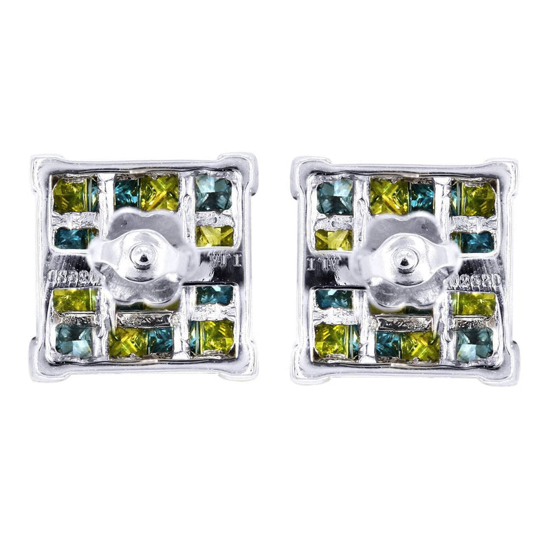 Diamond Earrings For Men | 1.96 Carats 14K White Gold