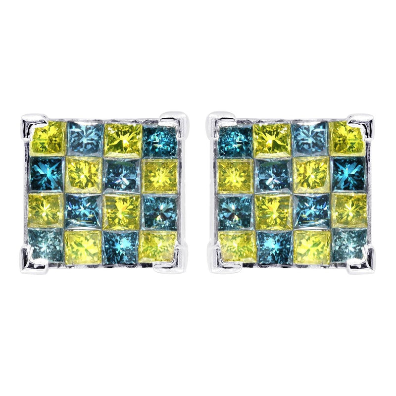 Diamond Earrings For Men | 1.96 Carats 14K White Gold