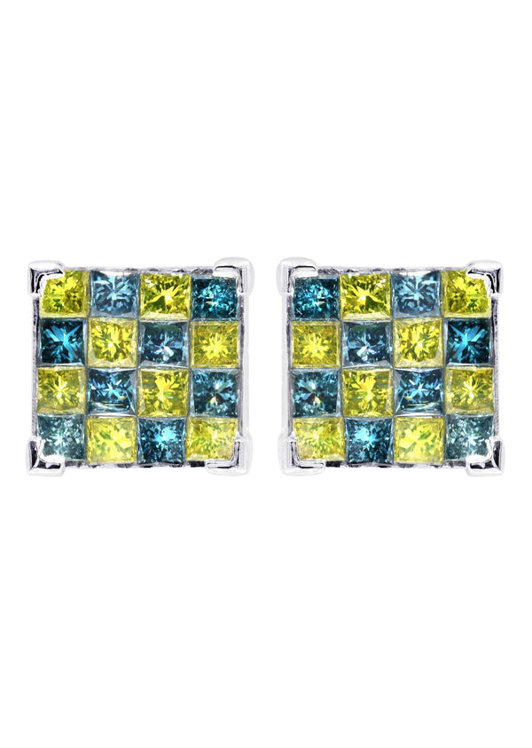 Diamond Earrings For Men | 1.96 Carats 14K White Gold