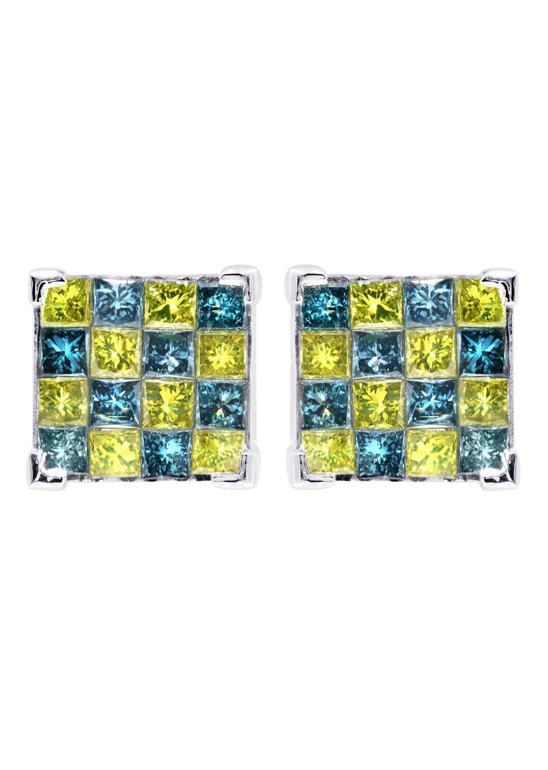 Diamond Earrings For Men | 1.96 Carats 14K White Gold