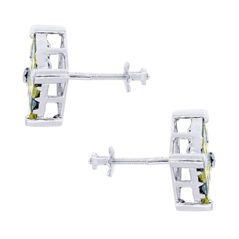 Diamond Earrings For Men | 1.96 Carats 14K White Gold