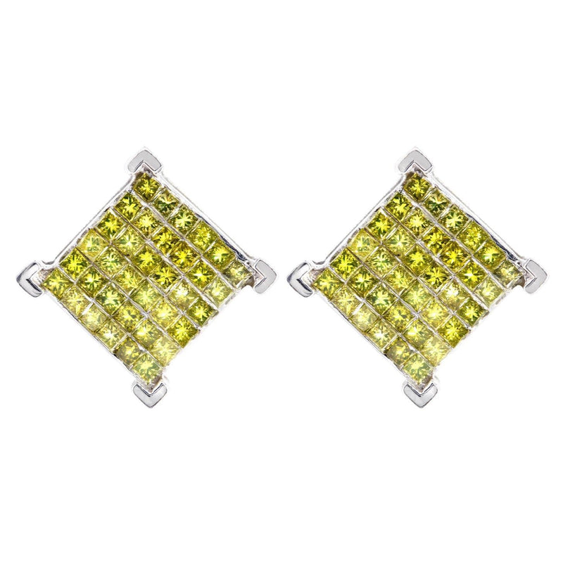 Diamond Earrings For Men | 1.85 Carats 14K White Gold