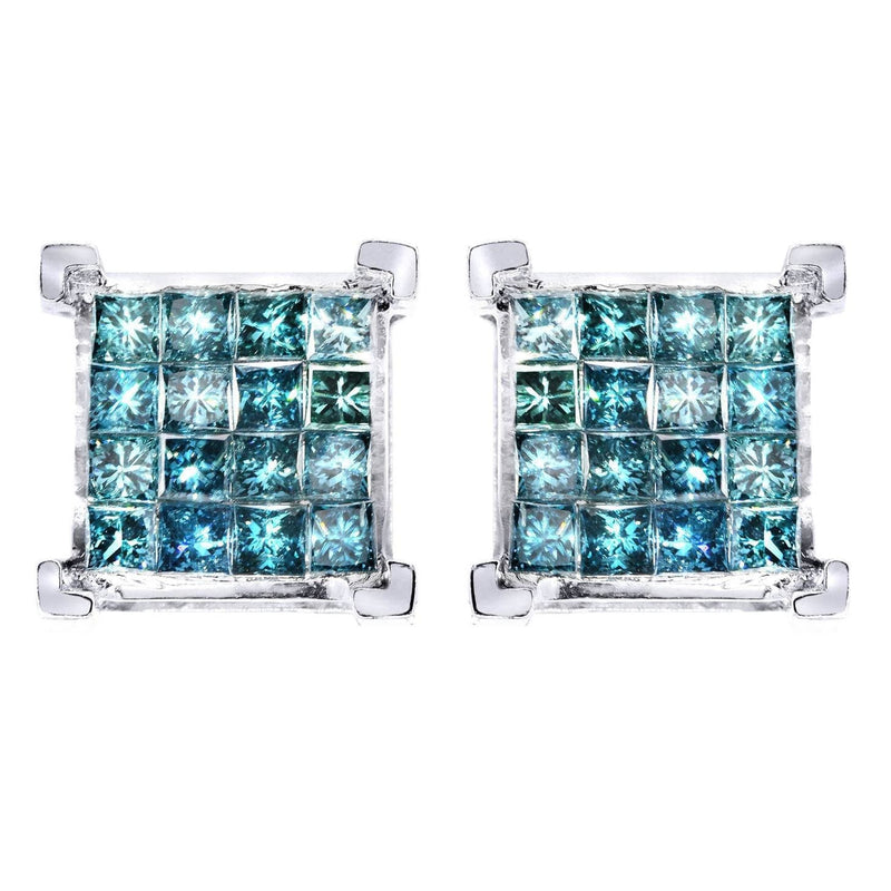 Diamond Earrings For Men | 2.05 Carats 14K White Gold