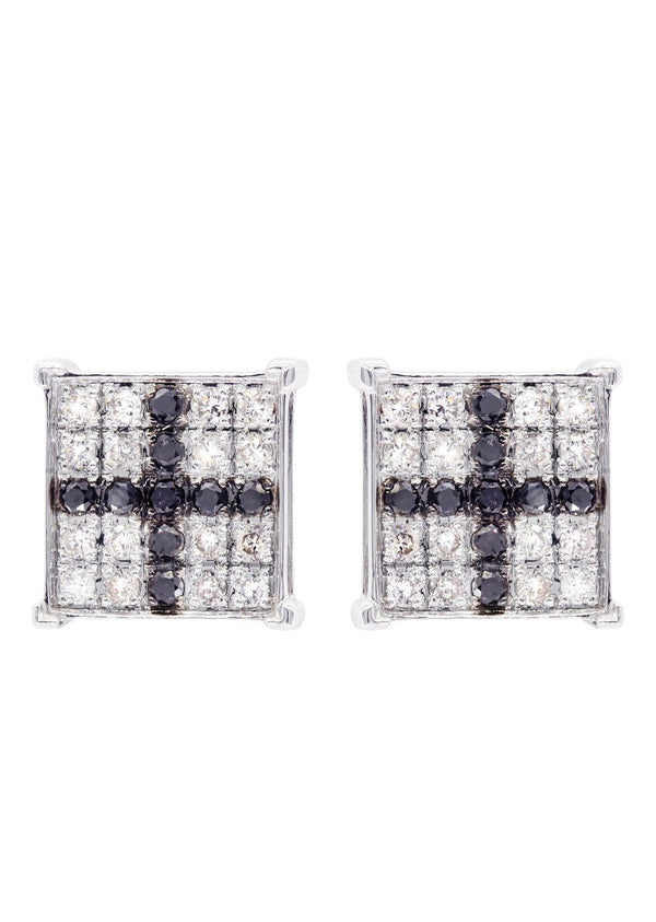 Diamond Earrings For Men | 0.68 Carats 14K White Gold
