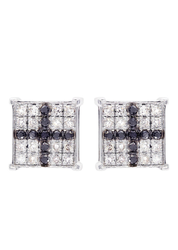 Diamond Earrings For Men | 0.68 Carats 14K White Gold
