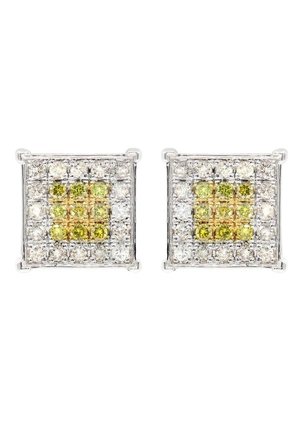 Diamond Earrings For Men | 0.65 Carats 14K White Gold