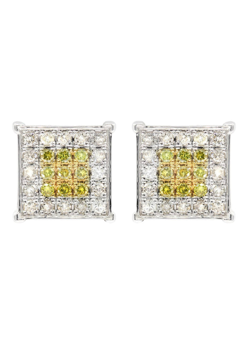 Diamond Earrings For Men | 0.65 Carats 14K White Gold