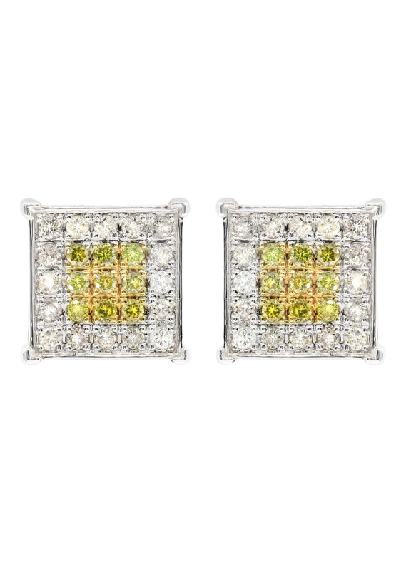 Diamond Earrings For Men | 0.65 Carats 14K White Gold