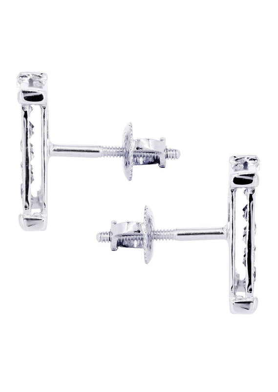 Diamond Earrings For Men | 0.67 Carats 14K White Gold