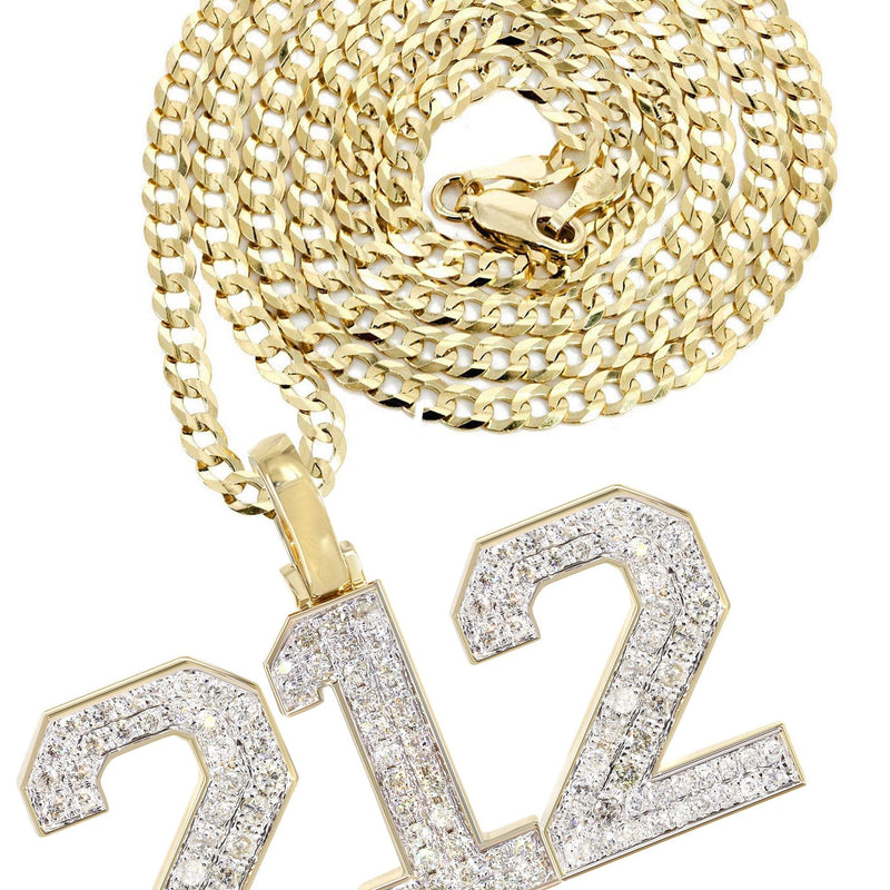 Area Code Number Diamond Pendant Necklace | 1.75 Carats