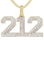 Area Code Number Diamond Pendant Necklace | 1.75 Carats
