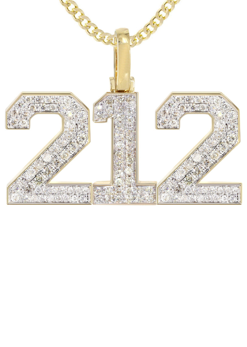 Area Code Number Diamond Pendant Necklace | 1.75 Carats