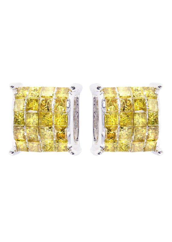 Diamond Earrings For Men | 1.02 Carats 14K White Gold