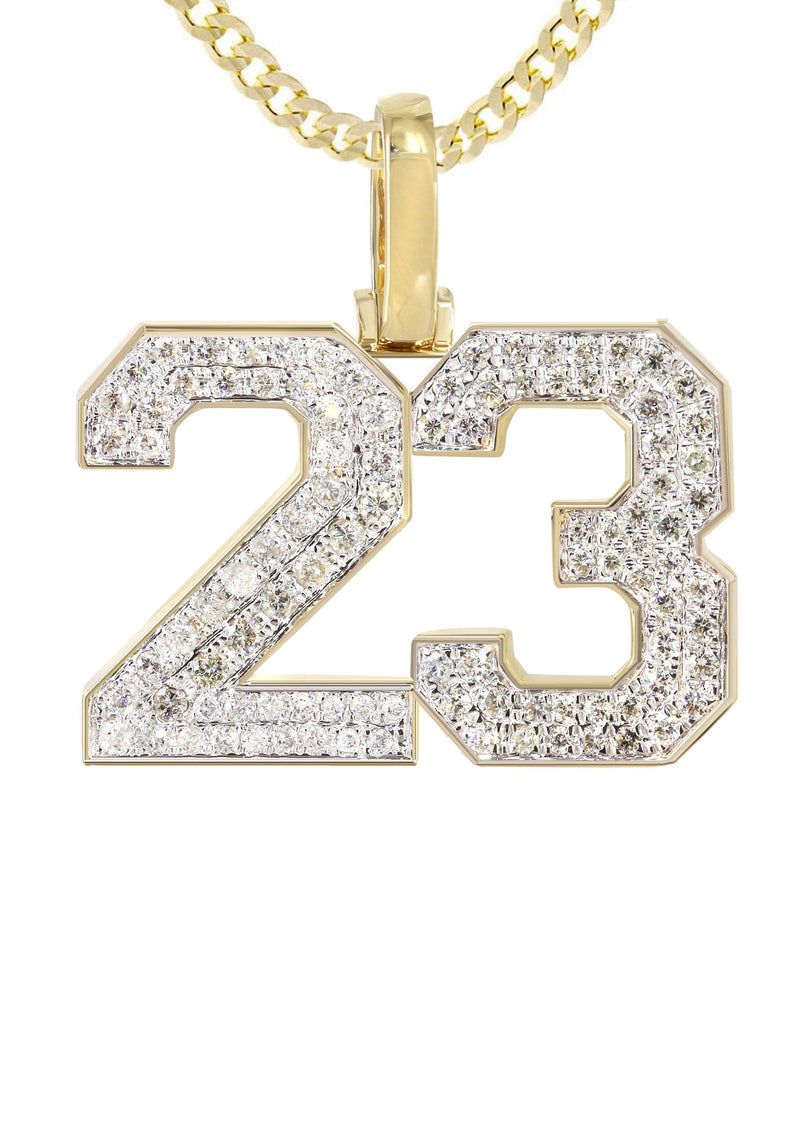 Jersey Number Diamond Pendant Necklace | 1.15 Carats